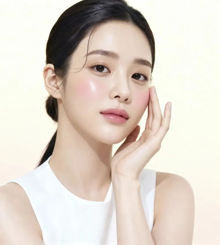 맑은 피부의 K뷰티 모델